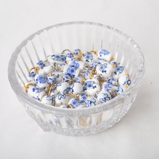 Chinoiserie Porcelain Toile Ceramic Bead Charms PrePack