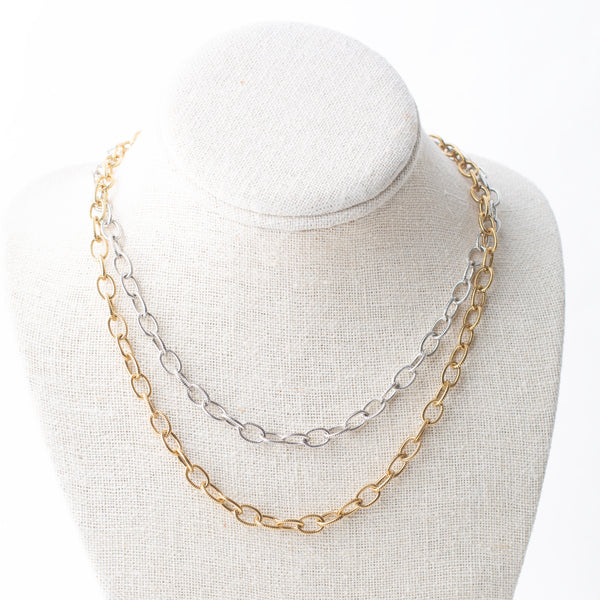 Chunky Textured Necklace Chain (Adjustable)