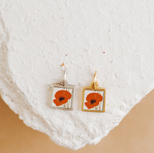 Red Poppy Pendant Charm